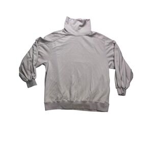 LIT Sweatshirt Women Large Beige Turtleneck Long Sleeve Pullover Cozy Comfort